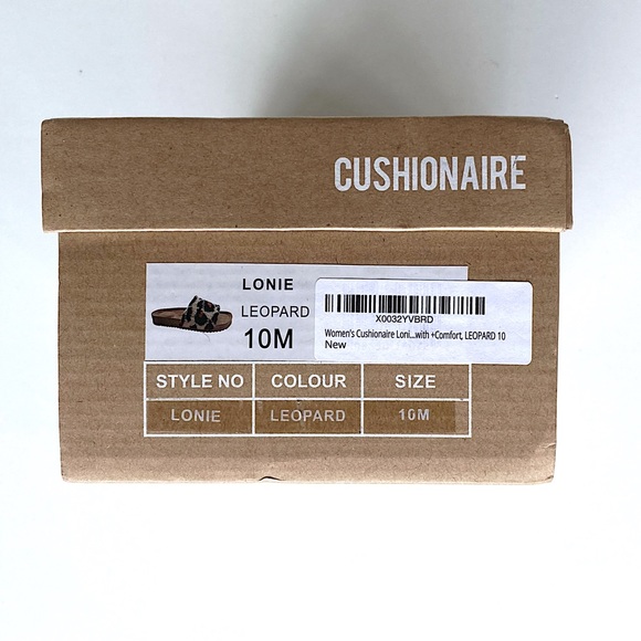 NIB CUSHIONAIRE Lonie Women's 10 Cozy Leopard Corkbead Sandals Slip-On Slides - Picture 4 of 4